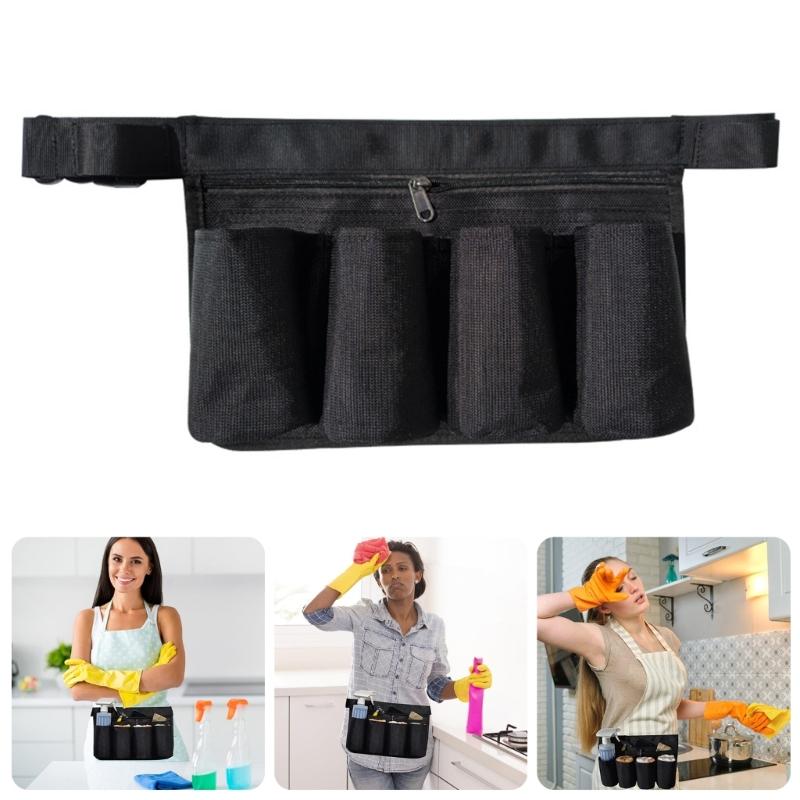 Ergonomic Adjustable Cleaning Tool Belt With Spacious Compartments Waist Organizers For Efficient Workplace Organization