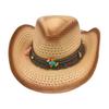 Spring And Summer Beach Outing British Bohemian Cowboy Hat Windproof Sunscreen Straw Hat