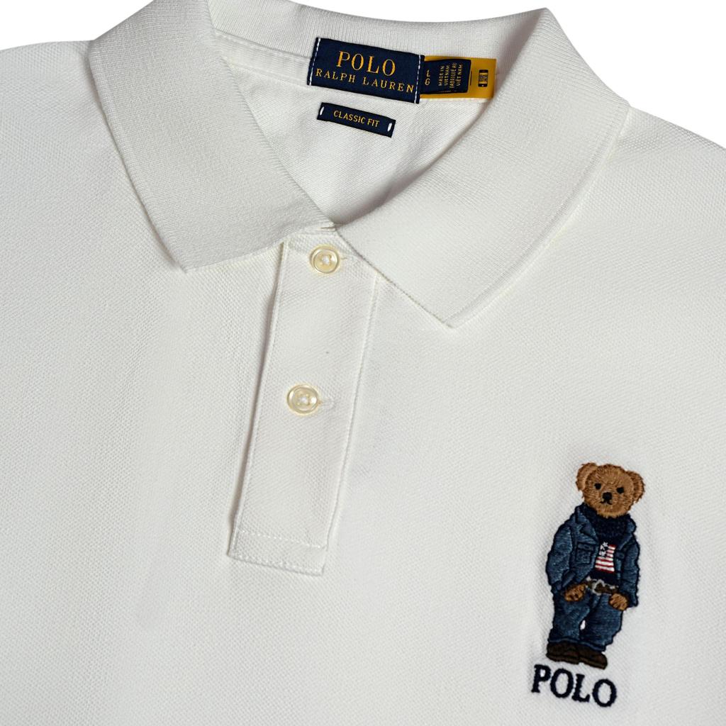 Polo Ralph Lauren SS25 Bärenlogo Besticktes Baumwoll Kurzarm Poloshirt Herren Oberteile WMPOKNINN820338-100