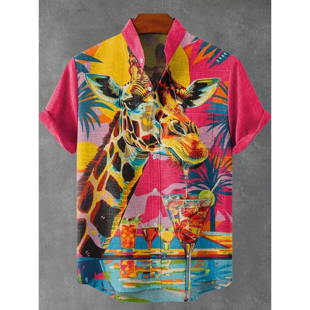 

Vintage Dark Lotus Printed Fish Casual Shirt Men s Short Sleeve Shirt 5XL