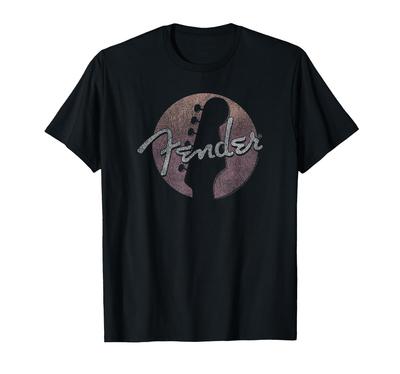 Fender T-Shirt mit rundem Gitarrenkopfplatten-Logo