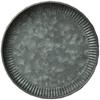 Unique Floral Rim Handcrafted Vintage Antique Metal Tray Ribboned Round Iron Tray Rustic Retro Tray for Home Wedding Decor