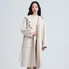 Yiliteng Women's Double-Faced Pure Wool Long Coat with Belt
