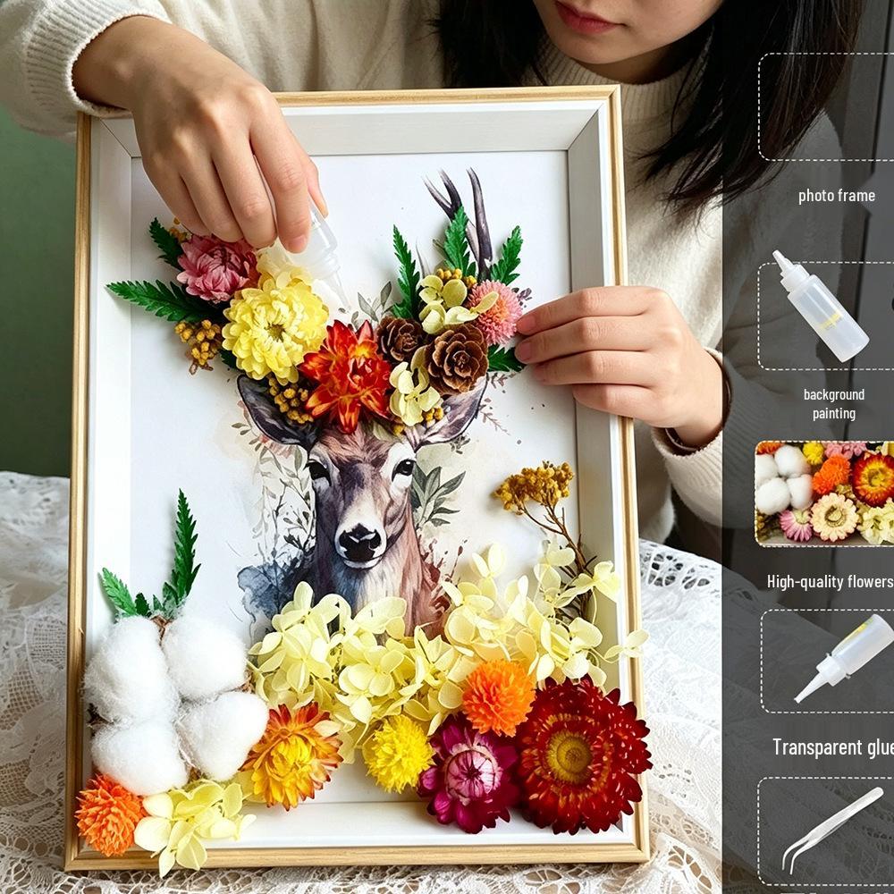 DIY Handmade 3D Preserved Flower Photo Frame Craft Kit