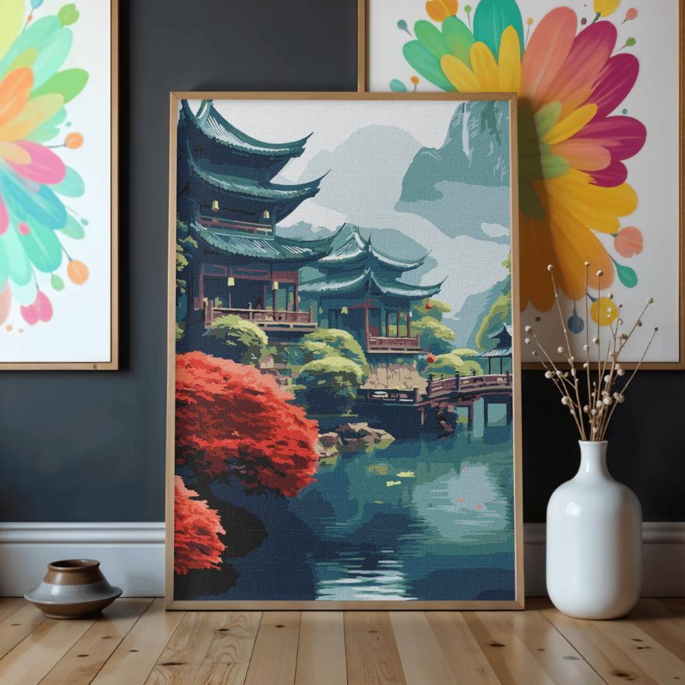 Obraz Do Malowania Po Numerach Z Ramą Poranek W Górach 50X70 Cm