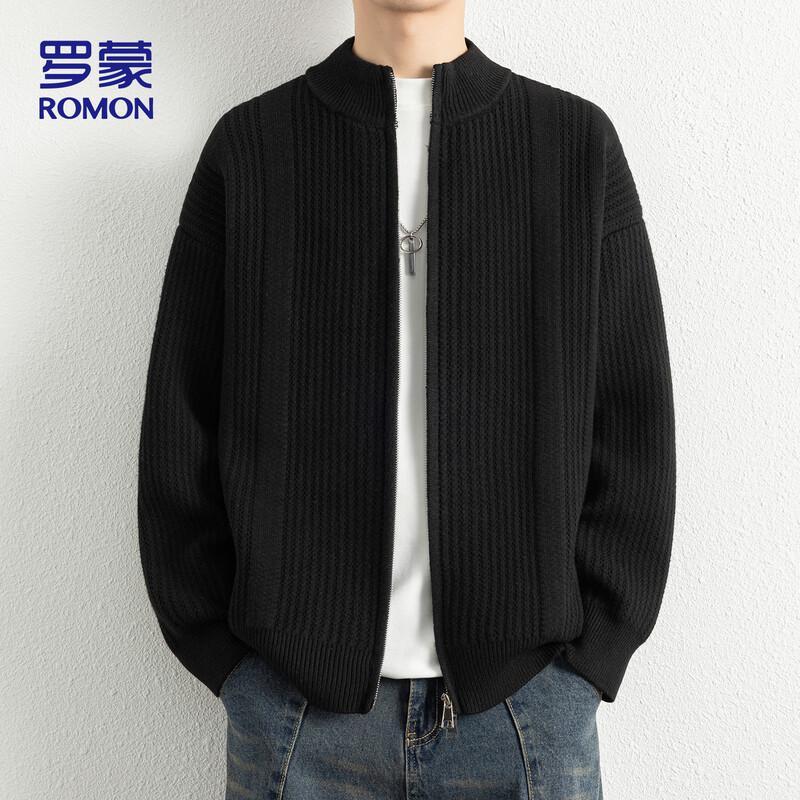 ROMON Men's Stand-up Collar Knitted Cardigan Sweater Model 7029