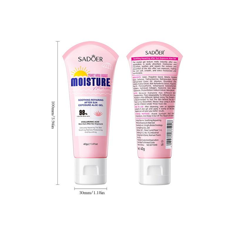 After Sun Soothing Aloe Vera Gel SADOER Moisturizing Hydrating Aloe Vera Gel