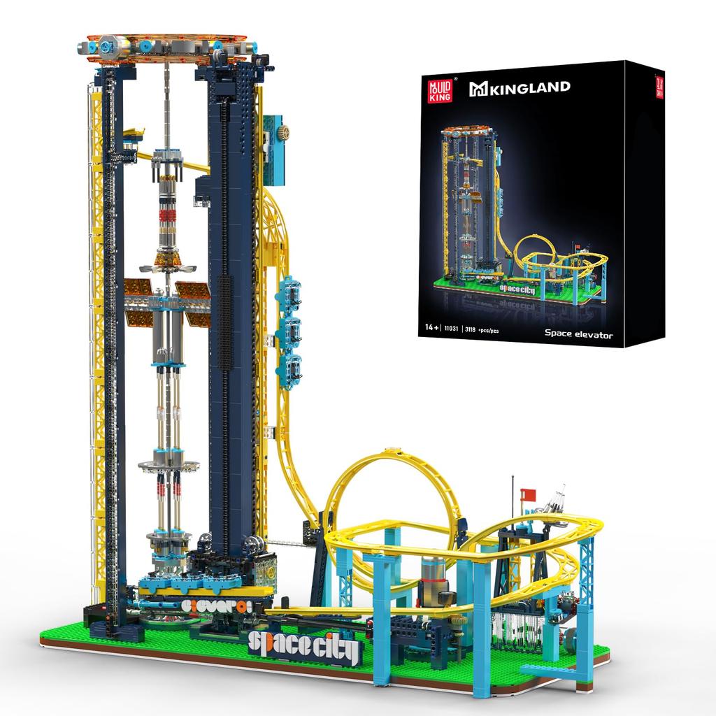 Mould King 11031 Space Elevator Motorized Coaster Amusement Park Building Blocks 3118 Pieces Motorized Light Up Adult Gift Wrapping Available