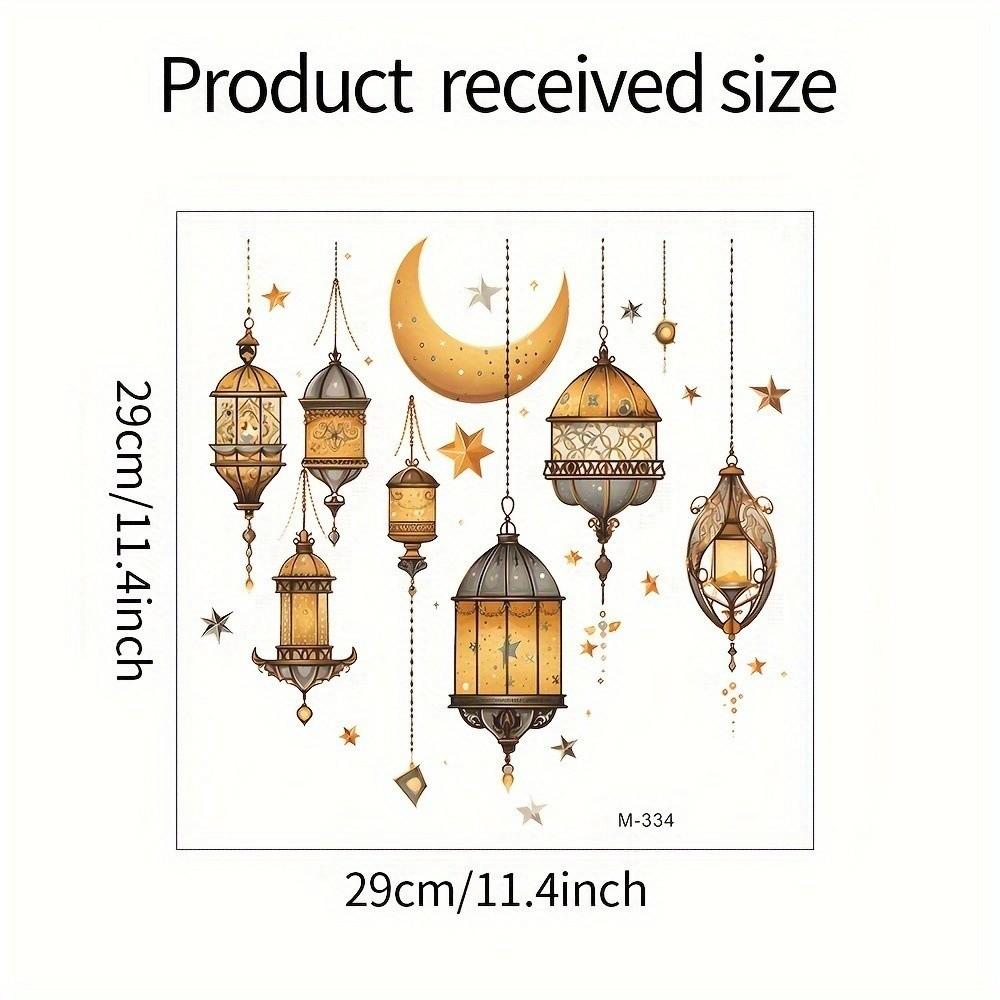 

Retro Pendant Light Wall Stickers Moon Star Lantern Islamic Decorations Wall Decals Middle Eastern Stars