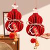Gourds Shape New Year Decoration Red Felt Gold Bell Greeting 3D Felt Pendant  Shop Decoration