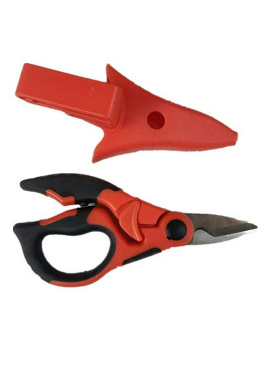 Outdoor Fishing Scissors with Serrated Blades for Line and Lead Cutting, PE Carbon Fiber Special Gear.
