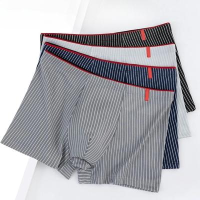 1/4 PCS Men's Cotton Striped Comfortable Fit Boxer Shorts Suit-, Sizes L-5XL