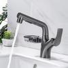 Bathroom Mixer Faucet Hot and Cold Water Tap Household Brass Basin Faucets with Storage Rack Multi-functional Pull-out Faucet