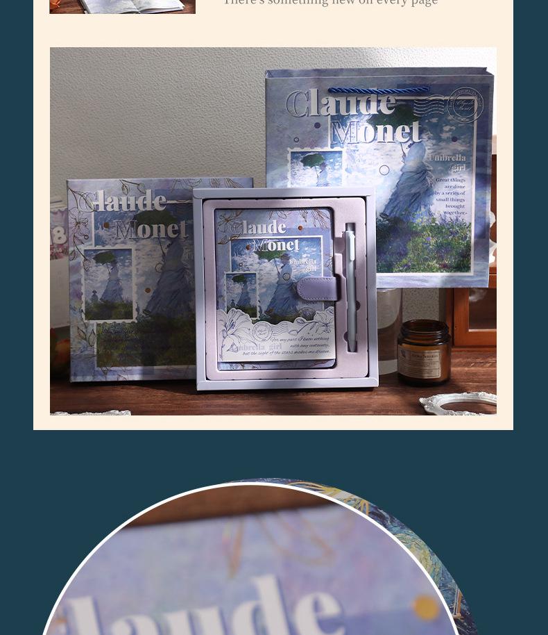 Artistic Oil Painting Notebook Gift Set with Retro PU Magnetic Buckle - Ideal for Business or Student Souvenirs.