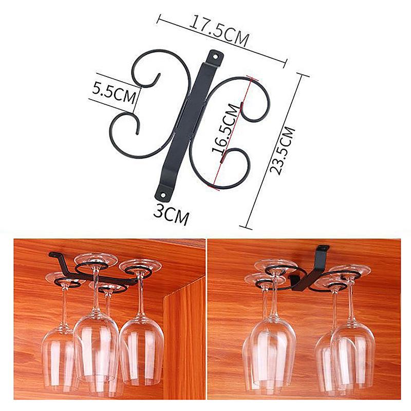 4/8/12 Cups Metal Wine Glass Rack Holder Stemware Hanging Under Cabinet Stemware Holder Storage Bar Kitchen Glass Wine Cup Shelf