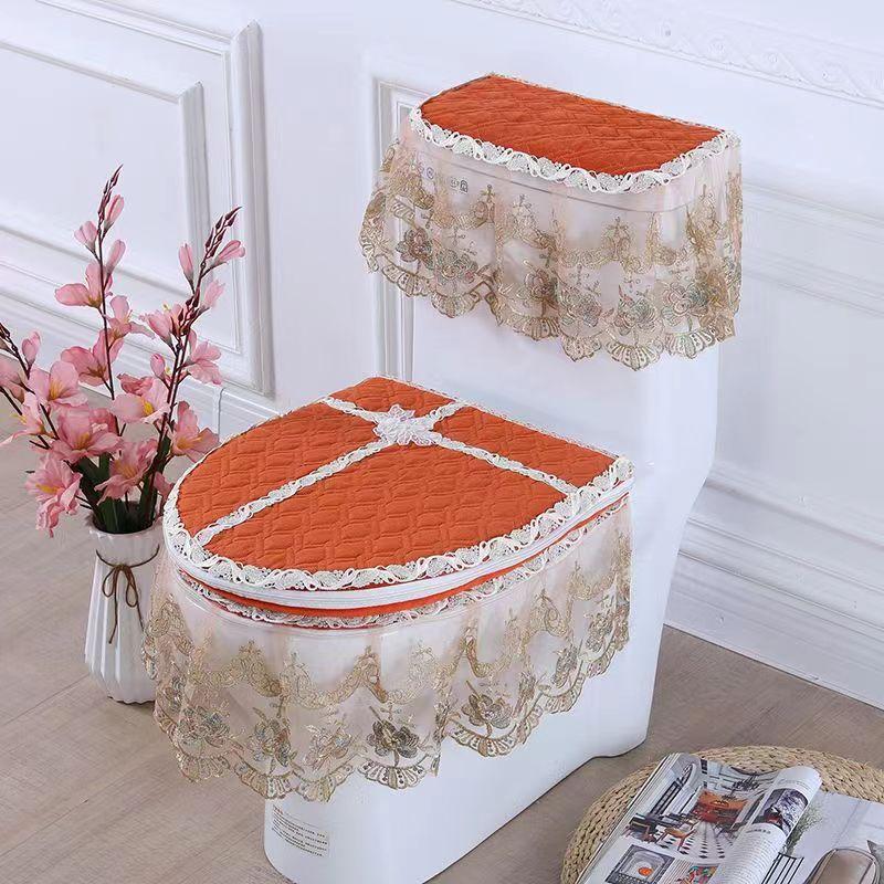 

Высококачественные универсальные накладки на унитаз Four Seasons, пылезащитный чехол для резервуара с водой с кисточками, накладки на сиденье унитаза для ванной комнаты, домашний декор