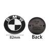 BMW Black White Car Emblem 82mm Front Hood Logo 74mm Rear Badge 56mm 68mm Wheel Hub Cap 45mm Steering Wheel Sticker Accessories