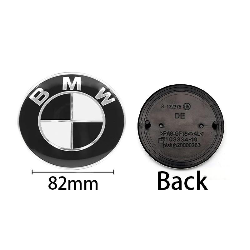 BMW Black White Car Emblem 82mm Front Hood Logo 74mm Rear Badge 56mm 68mm Wheel Hub Cap 45mm Steering Wheel Sticker Accessories