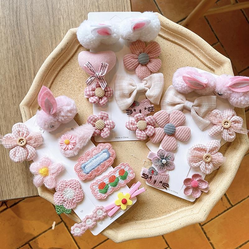 Fur Rabbit Knit Pet Hairpin Accessories Set Autumn Winter Cute Girl Boy Party Dog Grooming Bows Yorkshire Long Hair Animal Goods