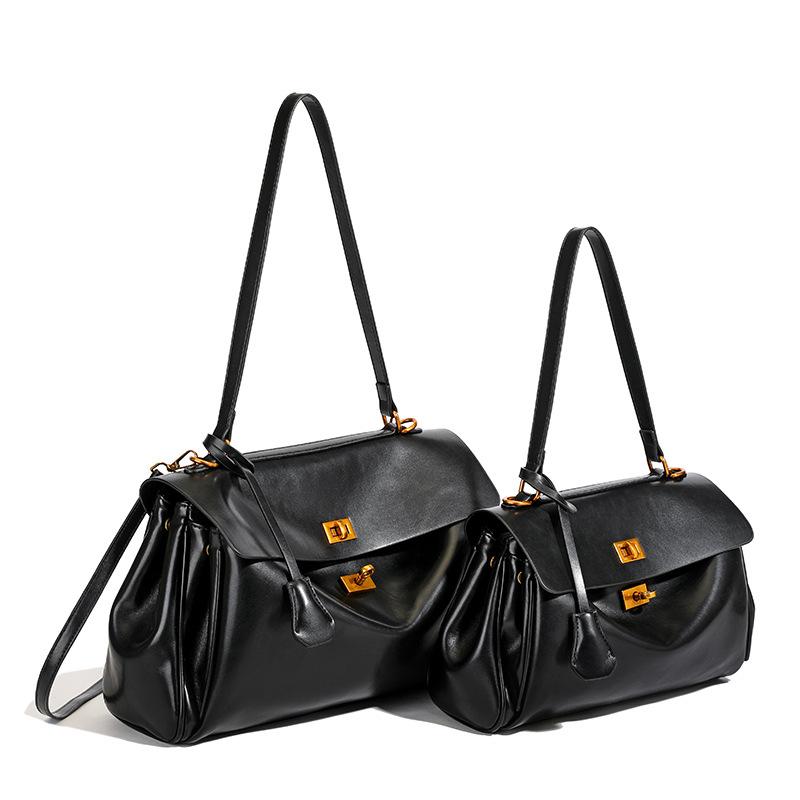 

2025 new light luxury soft leather portable platinum bag women s bag large capacity commuter tote bag retro shoulder armpit bag Small