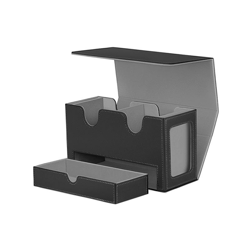 PU Magnetic Dual-Sided Card Display with Dice Drawer for Trading & Star Cards