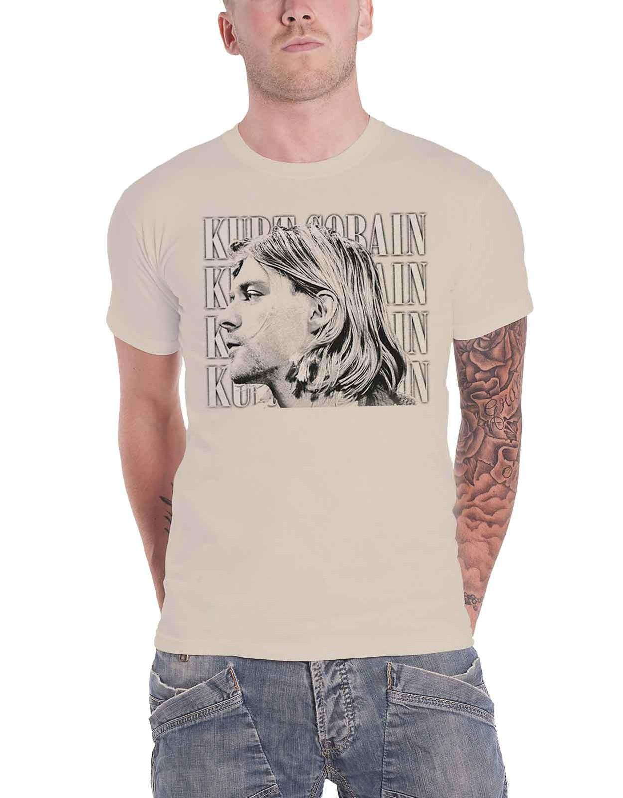 26 Kurt Cobain T Shirt Contrast Portrait Profile Logo Nirvana Official natural Size Unisex T-Shirt M