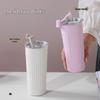 Portable Stainless Steel Insulated Coffee Mug with Straw