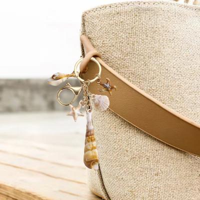 Beach Keychain Pendant Imitation Shell Conch Starfish Design Handbag Pendant Keyring Bag Charm Wallet Accessory