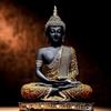 Sitzende Buddha-Statue aus Polyresin, Prunkstück für Heimdekoration, Geschenkartikel, Org_Blk-Bs2-(00), Mehrfarbig