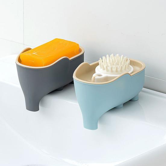 Soap Holder Non-Slip Design Easy To Clean Double Layer Versatile Soap Dish with Drain Holes Bathroom Decoration