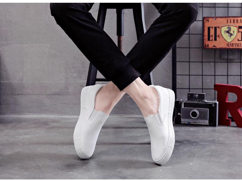 Unisex Weiße Canvas Slip-On Sneaker: Freizeitschuhe mit weicher Sohle für Männer, Jugendliche und Frauen; Perfekt zum Tanzen, Entspannen und für den Partnerlook.
