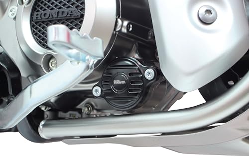 Special Parts Takegawa Oil Filter Cover, Fin Type, Black, for Centrifugal Clutch Cover Vehicles, Part Number 02-09-0035