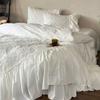 Cotton Bedding Four-piece Set French Romantic White Lovers Skin-friendly Breathable Quilt Cover Sheet Pillowcase Set