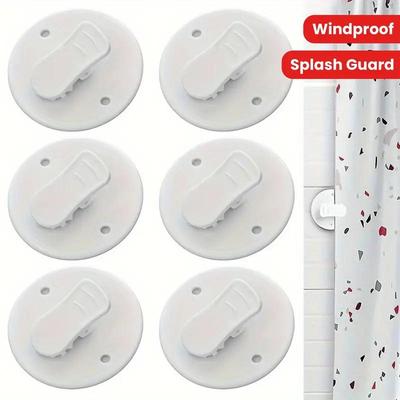 1/2PCS Clip per tenda da doccia Antivento Autoadesivo Clip per tenda da doccia Fibbia per tenda da bagno Anelli per tenda Supporto per clip Accessori per il bagno