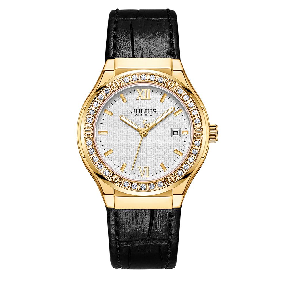 Jyullieoseu Ja-1395 Cubic Women'S Leather Watch