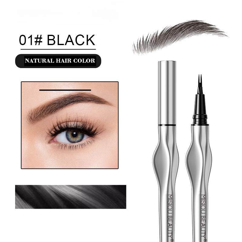 Bifurcated Eyebrow Pencil 2 Point Wild Eyebrow Pencil Long Lasting Easy To Grip Eyebrow Tattoo Waterproof Extremely Fine Eyebrow Pencil Black