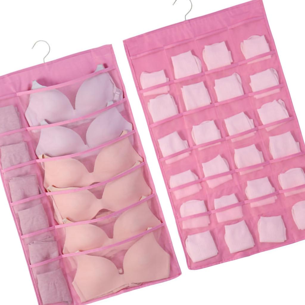 Hanging Bra Organizer Oxford Fabric Double Sides Breathable Large Capacity Underwear Storage