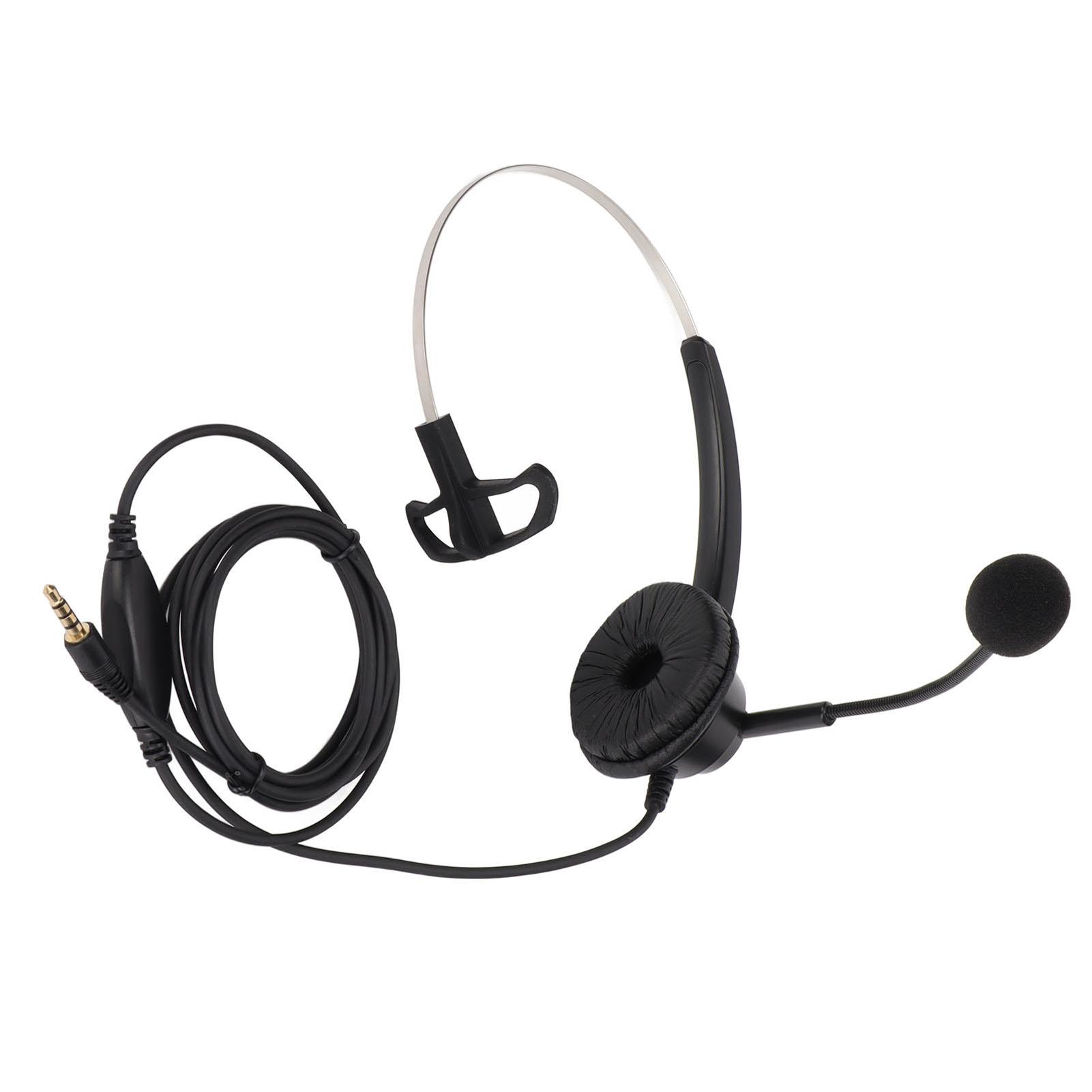 

3.5mm Call Center Headset Noise Cancelling Single Ear Customer Service Headphone with Microphone for VOIP Phones