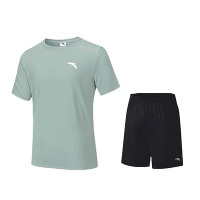 Anta Yaz Nem Emici Kısa Kollu Tişört Hızlı Kuruyan Nefes Alabilen İnce Günlük Spor Seti Unisex Üstler, Altlar 192537973D-2