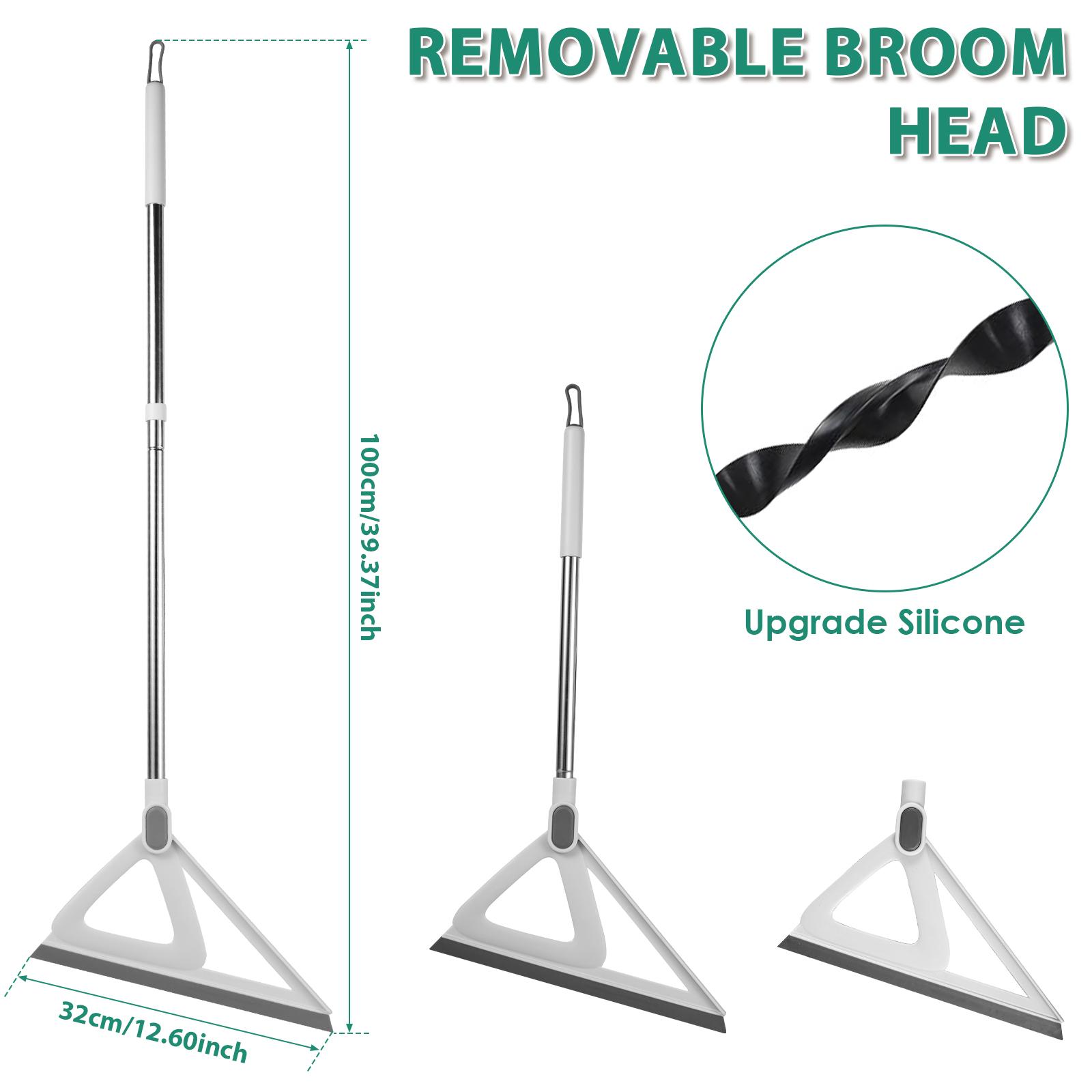 

1Set Silicone Magic Broom Adjustable Length Floor Squeegee Broom with 2 Hooks Window Washing Wiper Squeegee Hand-push for Home