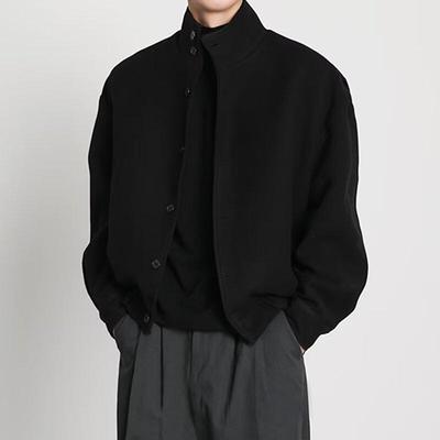 High-End British Style Woolen Stand-Up Collar Coat - Autumn/Winter Trendy Workwear Jacket