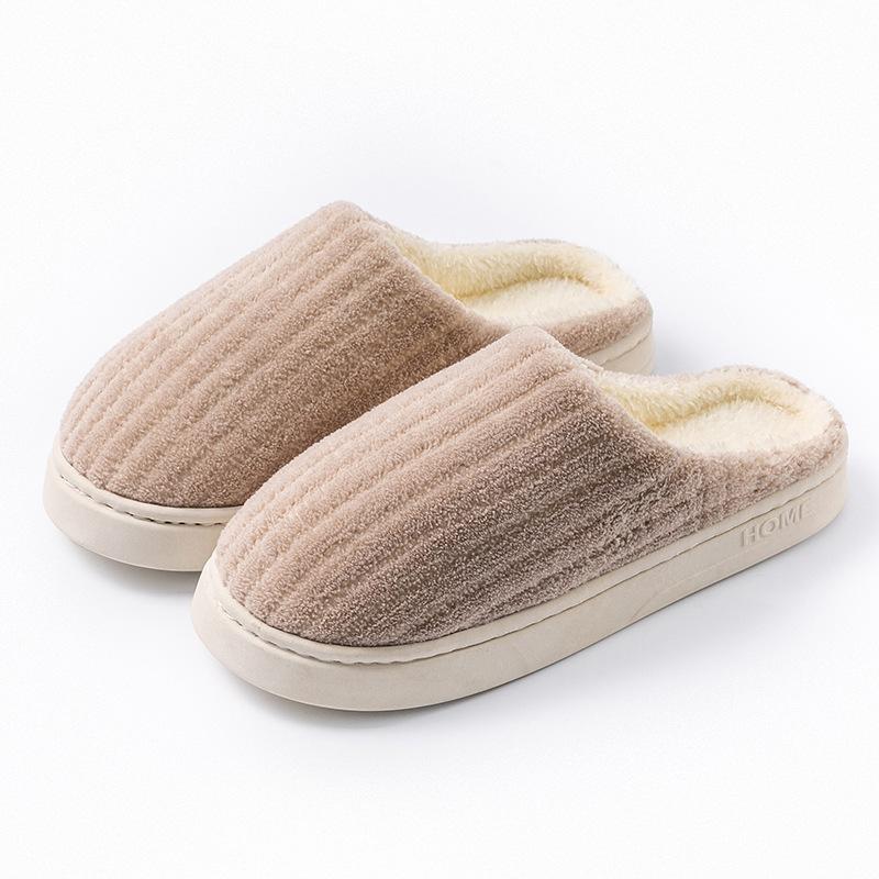 

Cotton slippers women s winter indoor wear-resistant soft bottom warm home couple home autumn and winter new cotton slippers men size 44-45 [shoes are 1-2 sizes smaller]