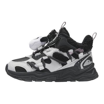 Kinder Trendige Mode Verdickt Warm Langlebig Rutschfest Mittelhoch Freizeit Schuhe Kinder Freizeit Schuhe Schwarz Grau A22449961-3
