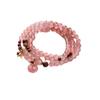 Three-layer strawberry crystal bracelet, light luxury women's pink crystal bracelet, original design multi-layer strawberry crystal bracelet