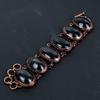 Black Obsidian Eye Gemstone Bracelet, Copper Electroformed Handmade Designer Bracelet Jewelry, Adjustable Chain Bracelet Gift For Women