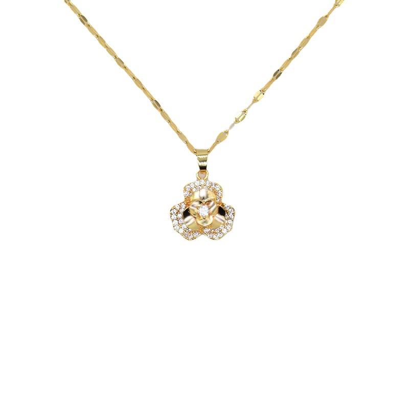 Flower Rotating Necklace, Female Simplicity, Versatile Temperament, Female Personality, Single Product Style, Advanced Sense
