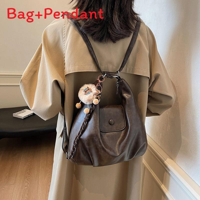 Modern Pu Dualhandle Backpack With Splicing Design For Work And Leisure Use