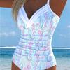 1011 new European and American printed one-piece swimsuit women's beach hot spring sexy swimsuit