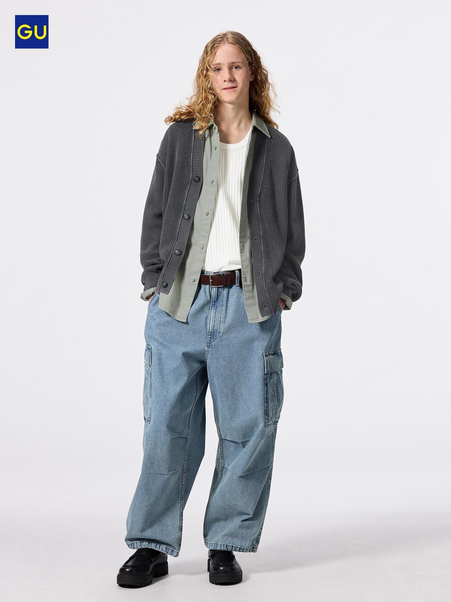 

Джинсовые брюки-карго Uniqlo Gu Super Wide 63 BLUE/UNISEX L