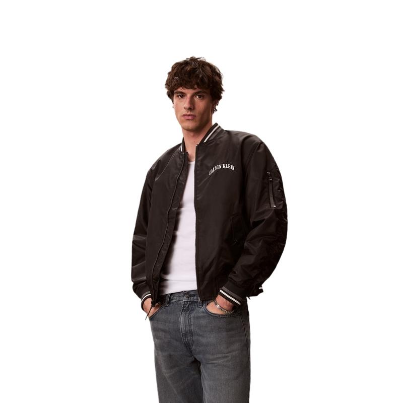 Calvin Klein Trendy American College Style Embroidered Letter Baseball Collar Jacket Men jackets 4RF510G